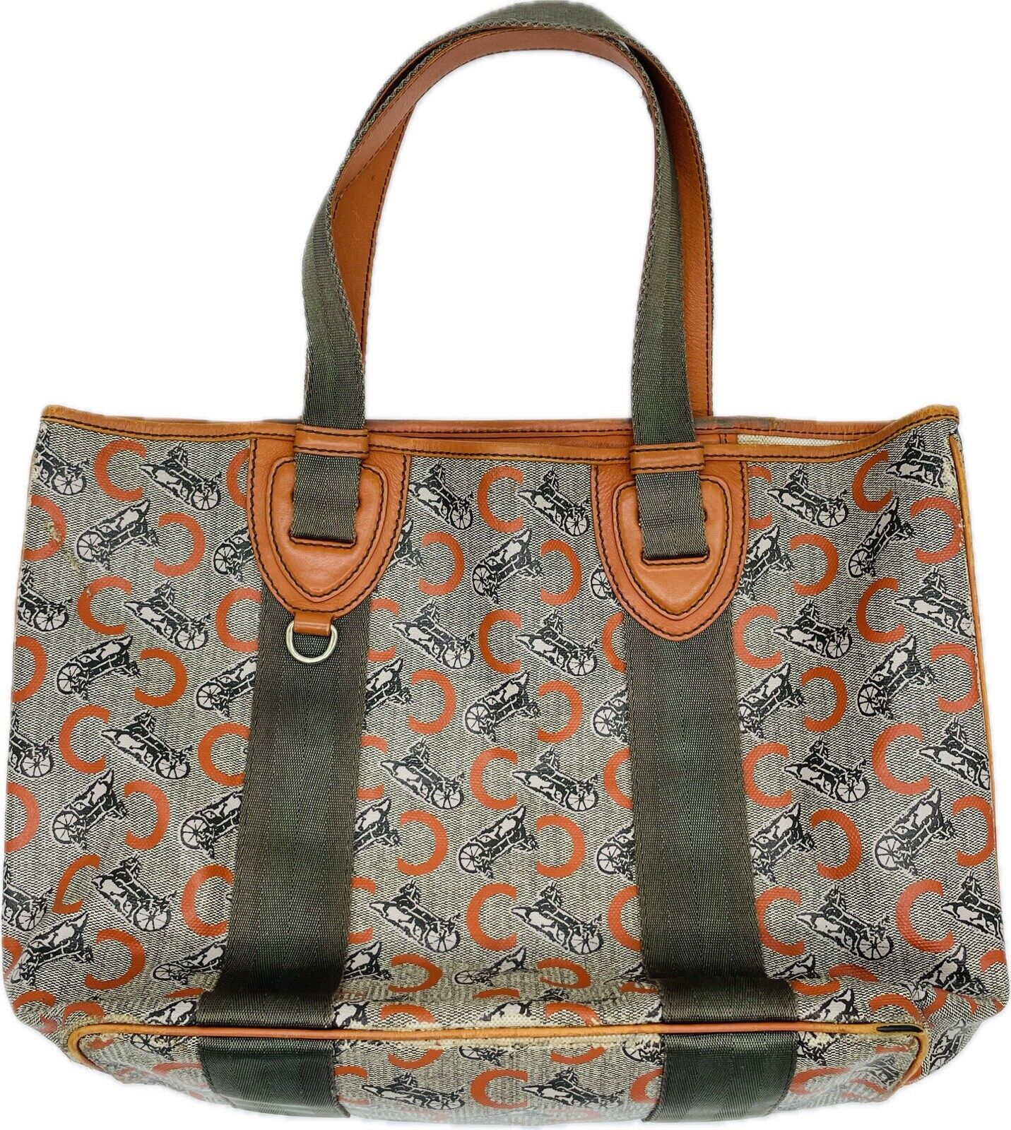 Celine Tote Bag Handtasche Macadam Canvas Damen Taschen Designer Vintage