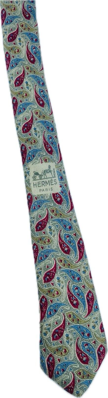Hermès Paris Seidenkrawatte Herren Krawatten Binder Schlips Vintage Seide Retro