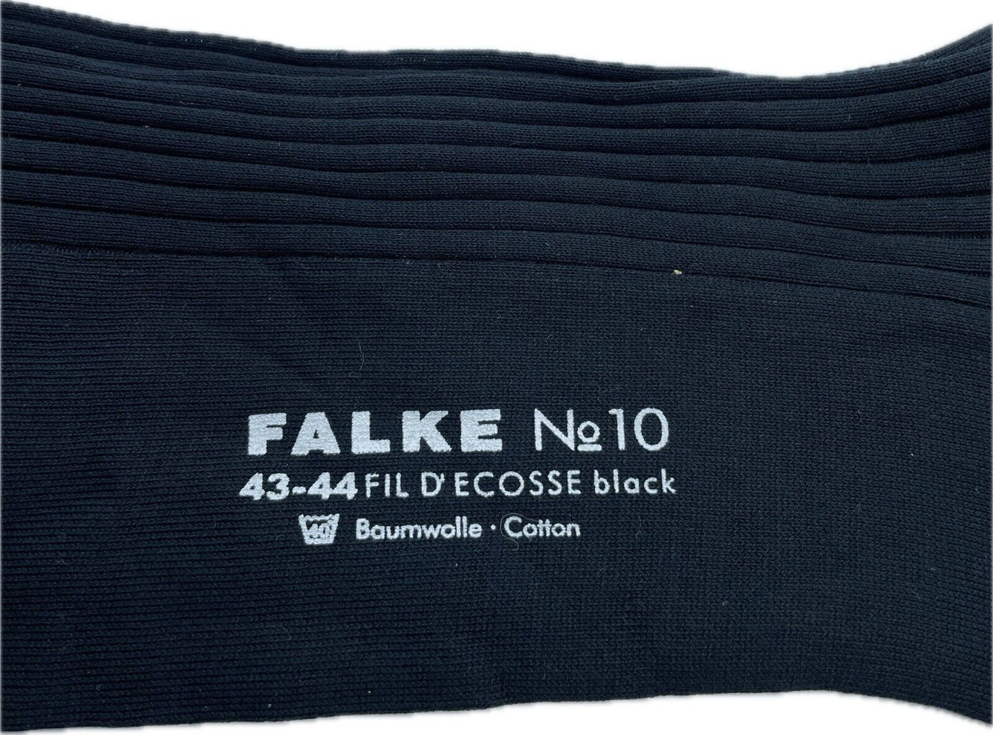 Falke No.10 Socken Gr. 43-44 Herren Kniestrümpfe Strümpfe Schwarz FIL D´ECOSSE