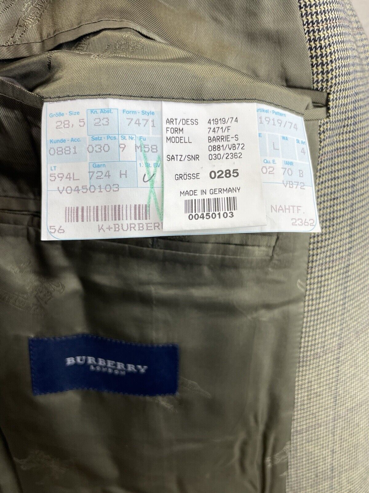 BURBERRY Sakko 28 Kariert Herren Jacke Jackett Sakko Anzug Jagd Tweed Vintage