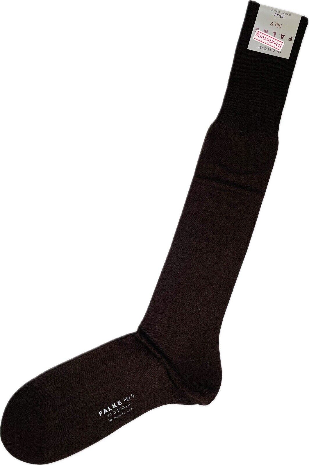 Falke No.9 Socken Gr 43-44 Herren Kniestrümpfe Strümpfe Dunkelbraun FIL D´ECOSSE