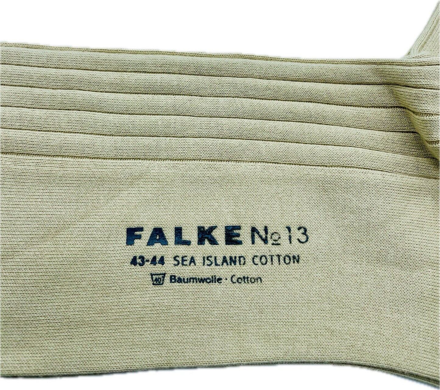 Falke No.13 Socken Gr 43-44 Herren Kniestrümpfe Strümpfe Beige Sea Island Cotton