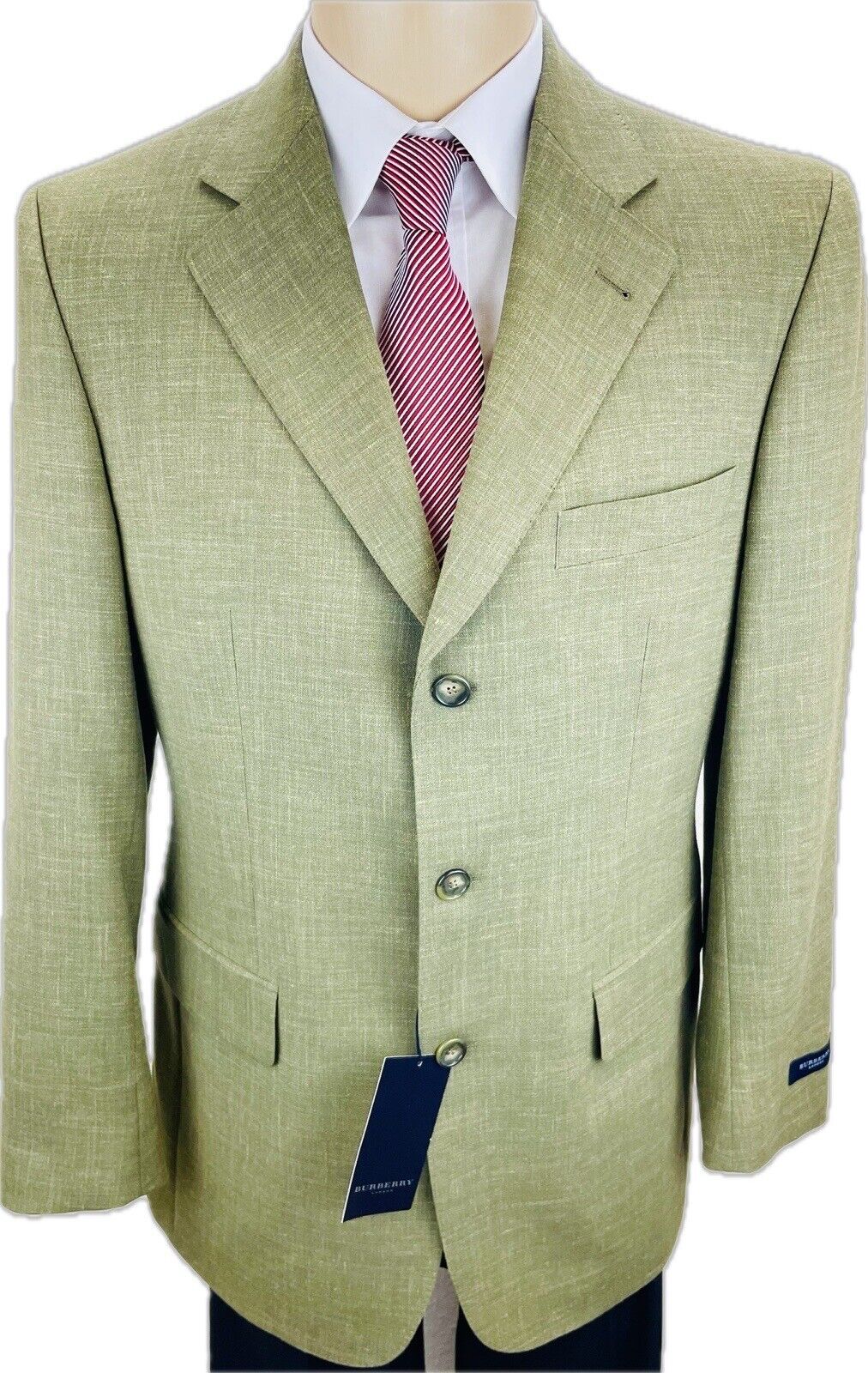 BURBERRY Leinensakko 50 Herren Jacke Männer Jackett Sakko Anzug Jagd Leinen Neu