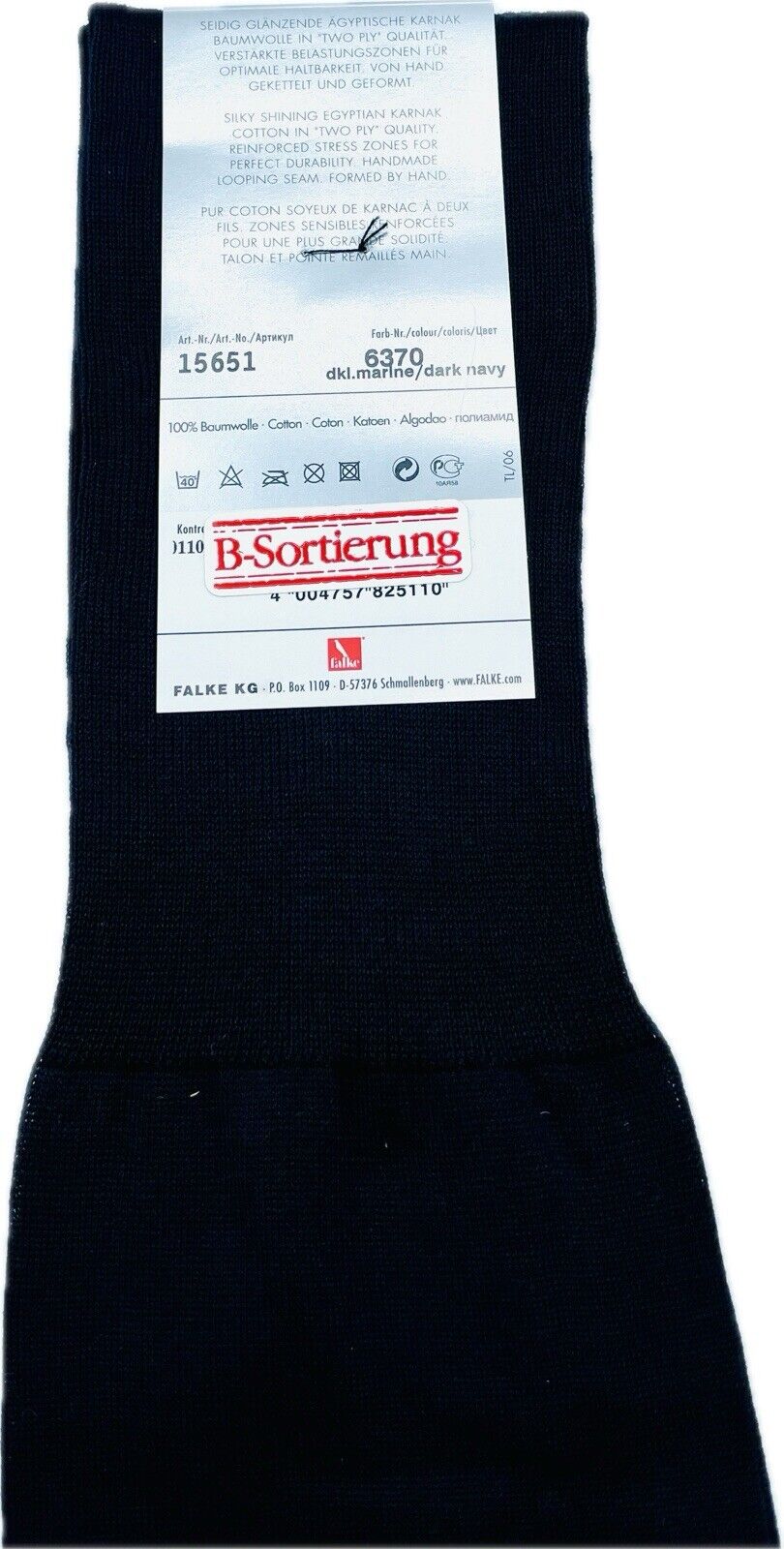 Falke No.9 Socken Gr. 43-44 Herren Kniestrümpfe Strümpfe Marineblau FIL D´ECOSSE