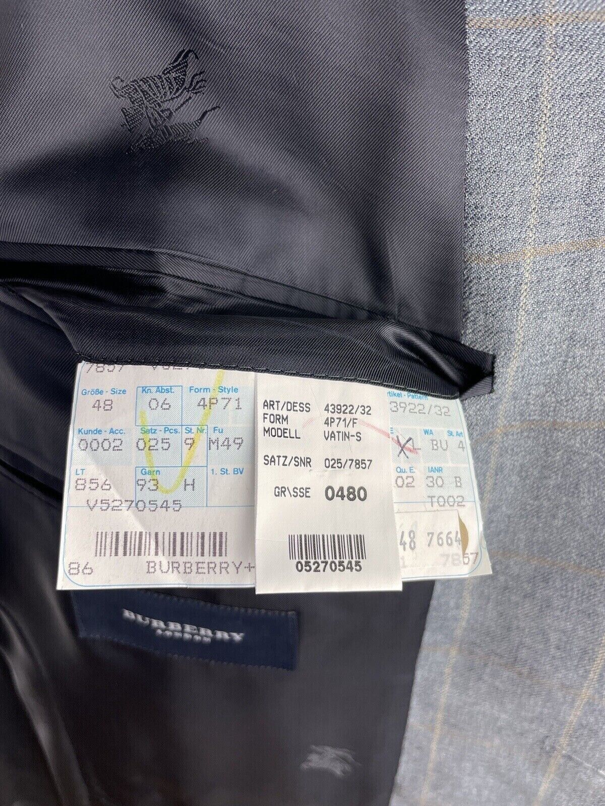 BURBERRY Sakko 48 Herren Jacke Männer Jackett Sakko Anzug Jagd Tweed Kariert Neu