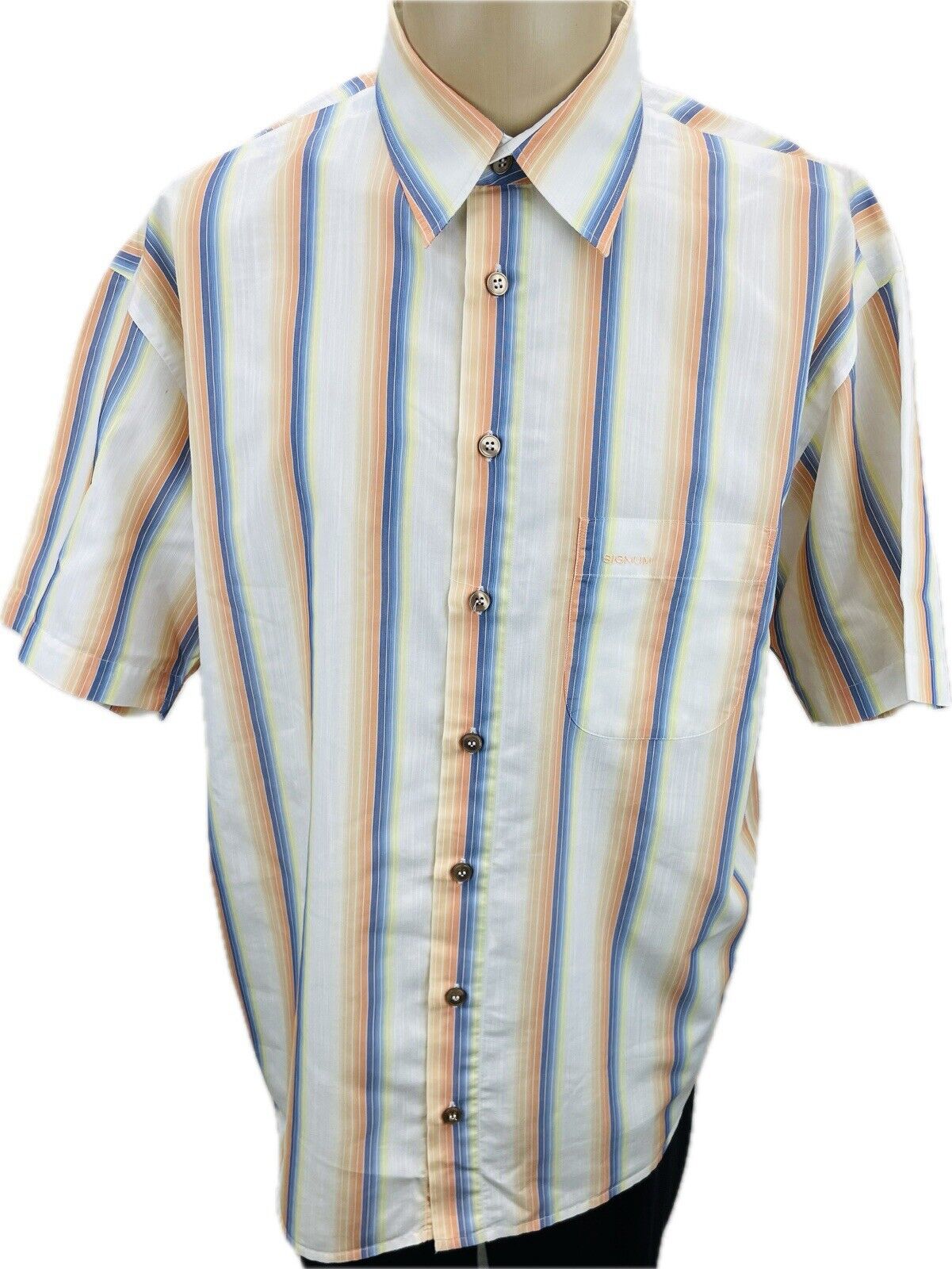 Signum Hemd Gr. L Herren Poloshirt Männer Hemden Sweatshirt Kurzarm Sommer Y2K