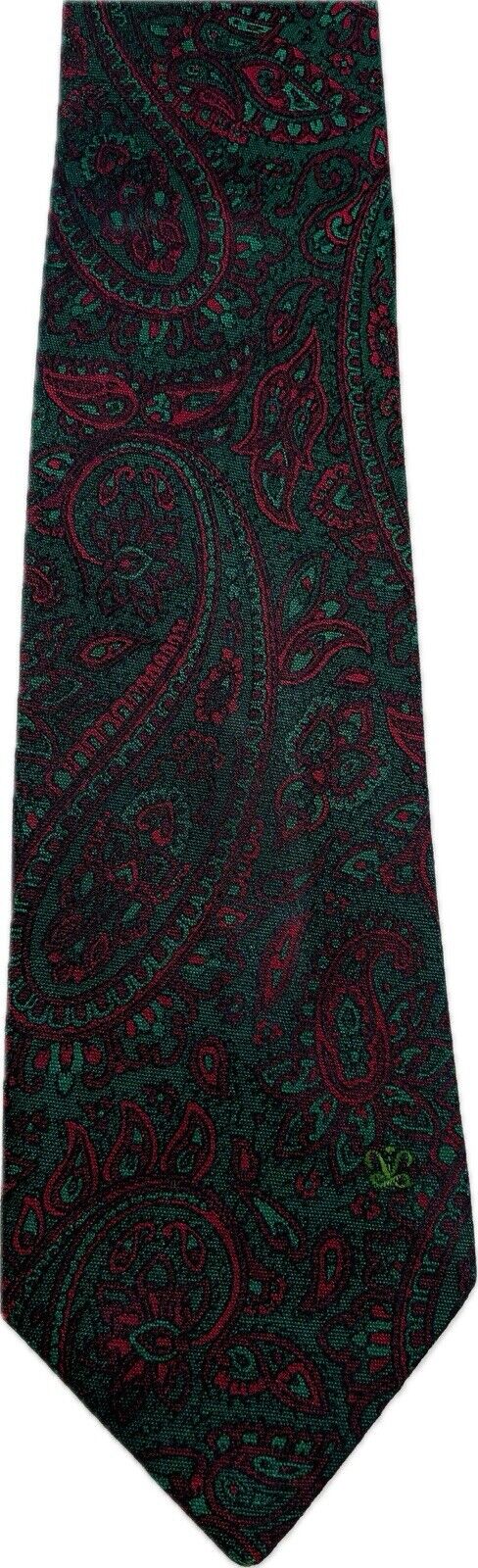 Van Laack Seidenkrawatte Herren Krawatten Tie Schlips Vintage Paisley Grün
