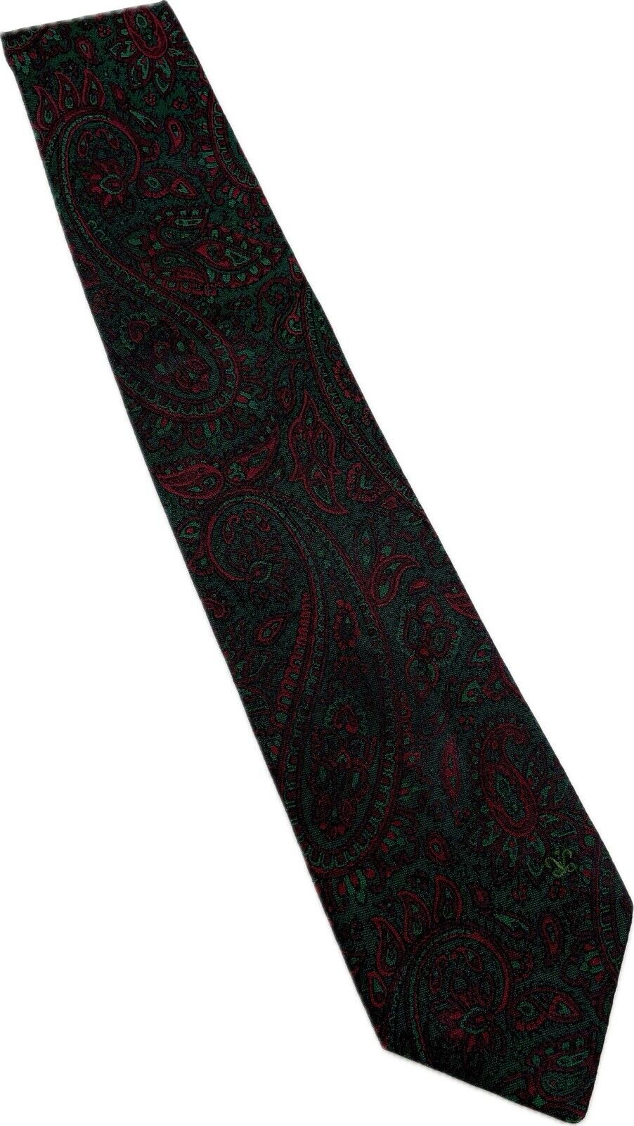 Van Laack Seidenkrawatte Herren Krawatten Tie Schlips Vintage Paisley Grün