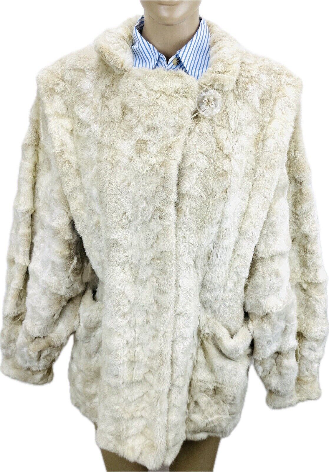 Nerzjacke Gr. 38 M Weiß Damen Pelzmantel Echt Pelz Pelzjacke Nerzpelz Nerz Furs