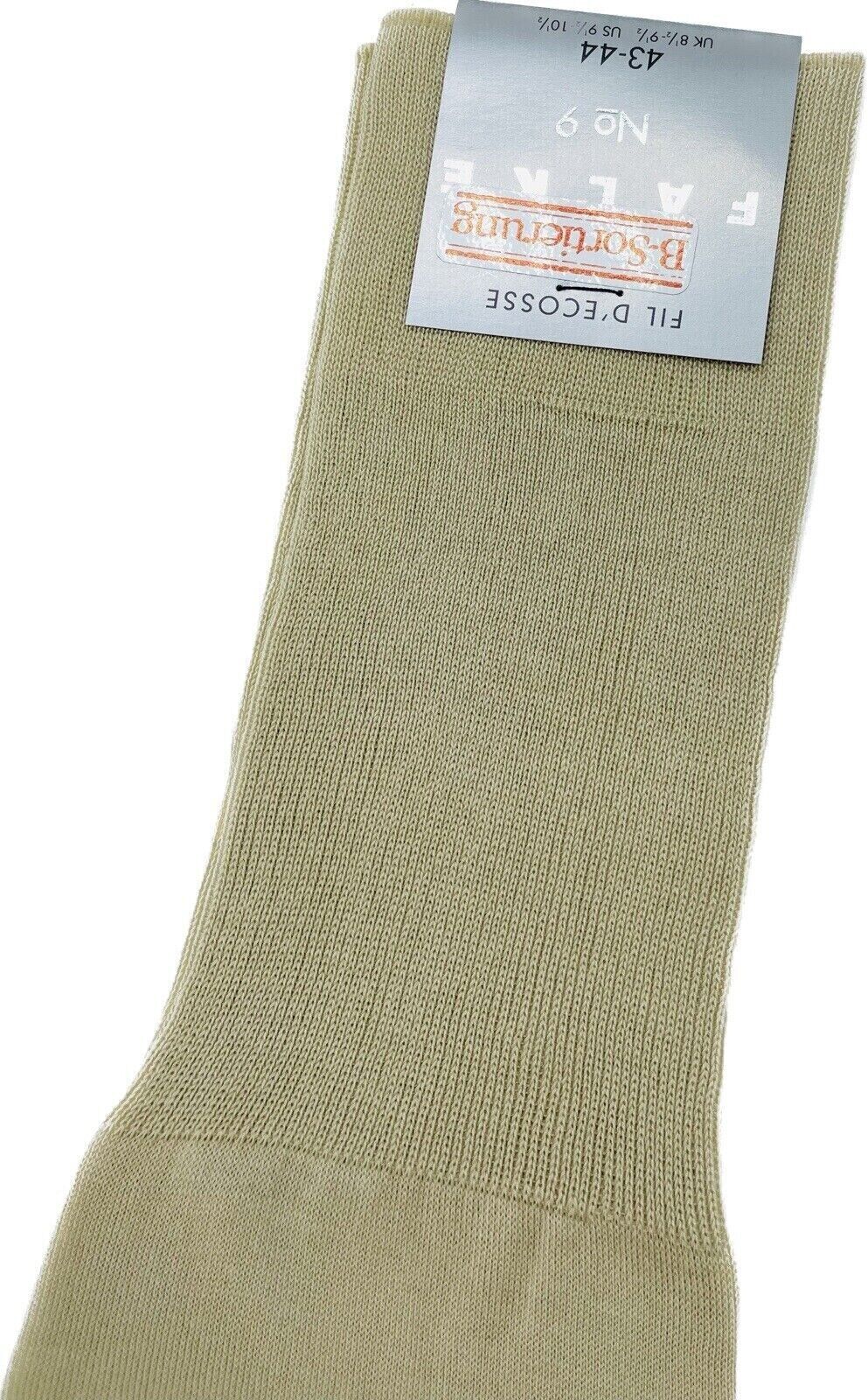 Falke No.9 Socken Gr 43-44 Herren Kniestrümpfe Strümpfe Beige FIL D´ECOSSE