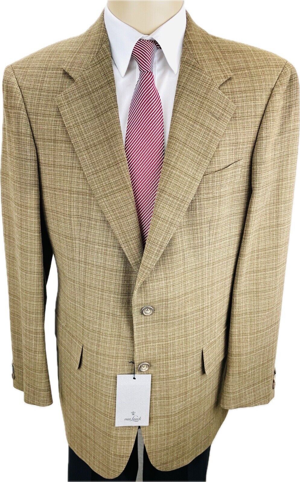 Van Laack Leinensakko 50 NEU Herren Jackett Jacke Sakko Leinen Anzug Kariert