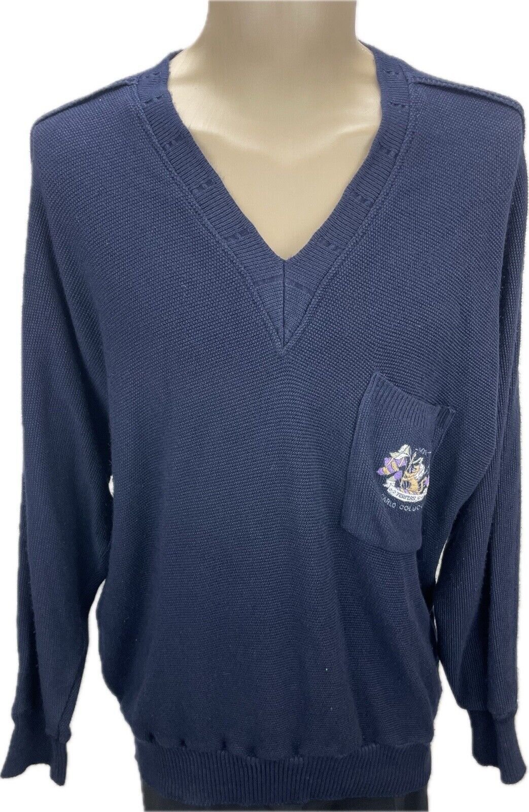 Carlo Colucci Pullover L Herren Pulli Männer Sweatshirt Wolle Vintage 90s