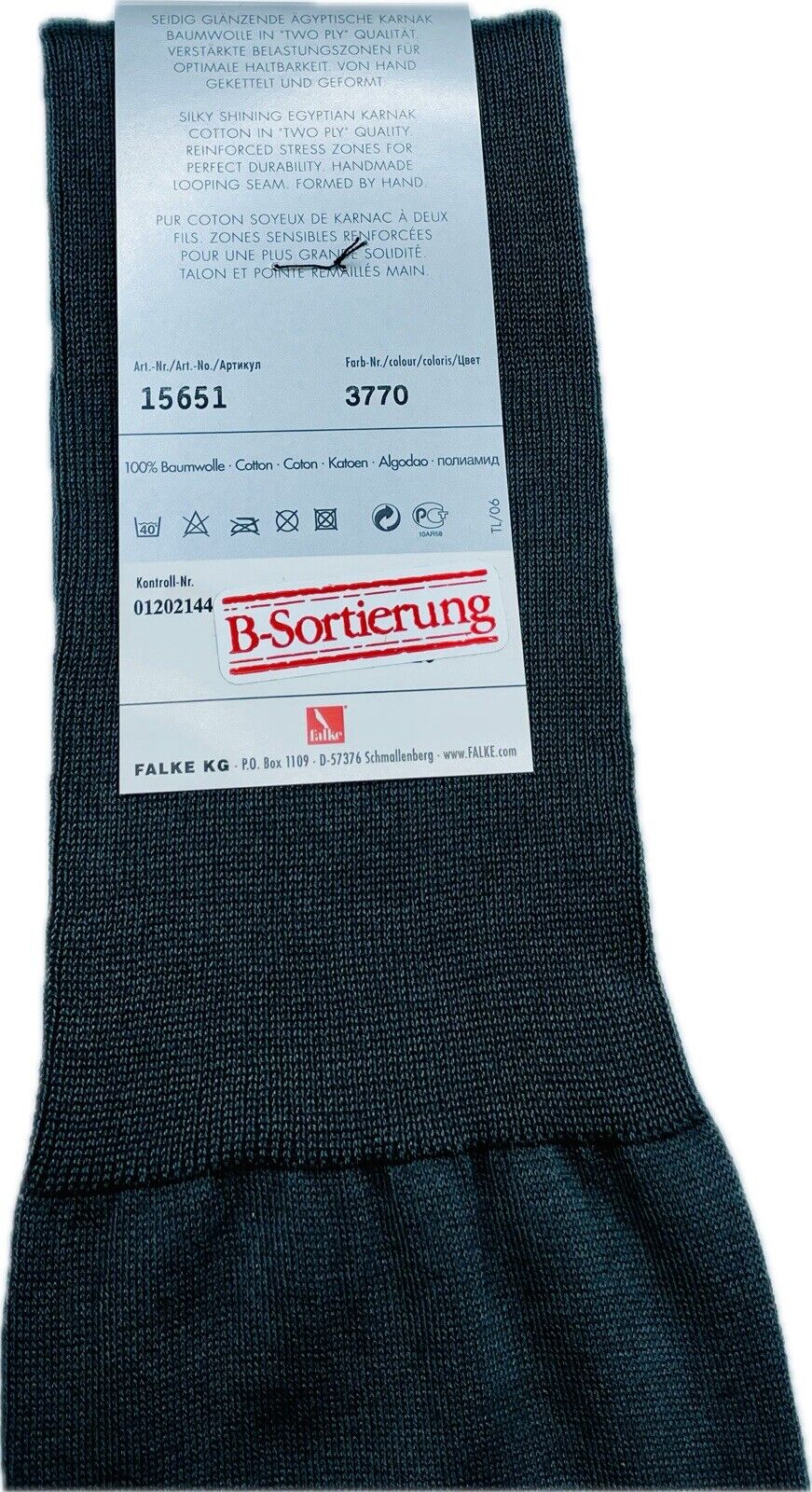 Falke No.9 Socken Gr. 43-44 Herren Kniestrümpfe Strümpfe Grau FIL D´ECOSSE
