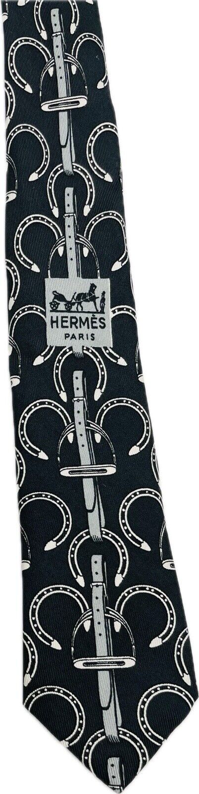 Hermès Paris Seidenkrawatte Herren Krawatten Binder Schlips Vintage Hufeisen Tie