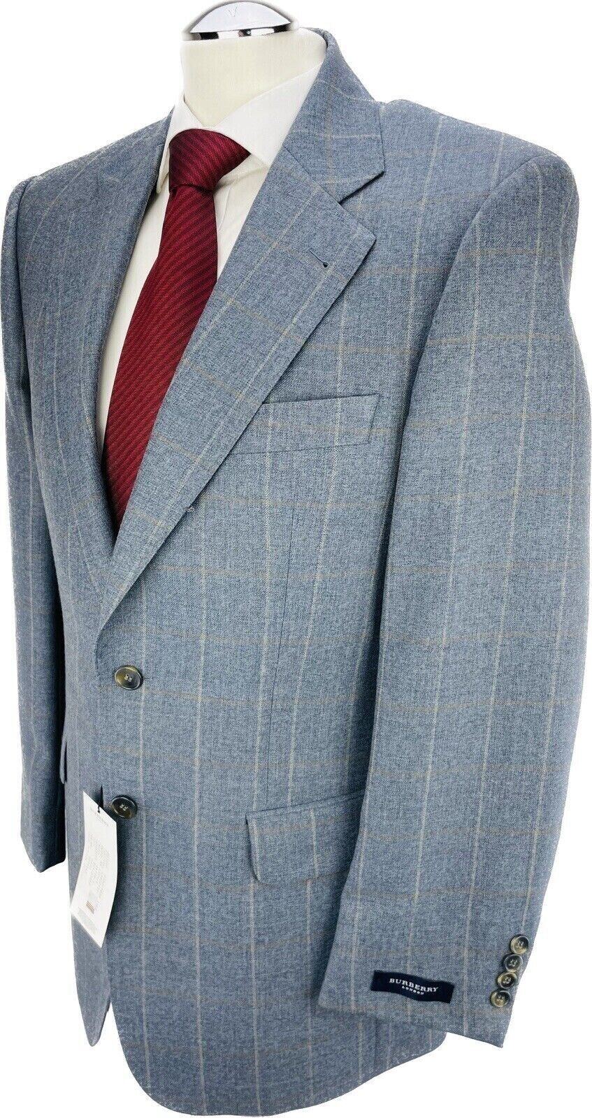 BURBERRY Sakko 48 Herren Jacke Männer Jackett Sakko Anzug Jagd Tweed Kariert Neu
