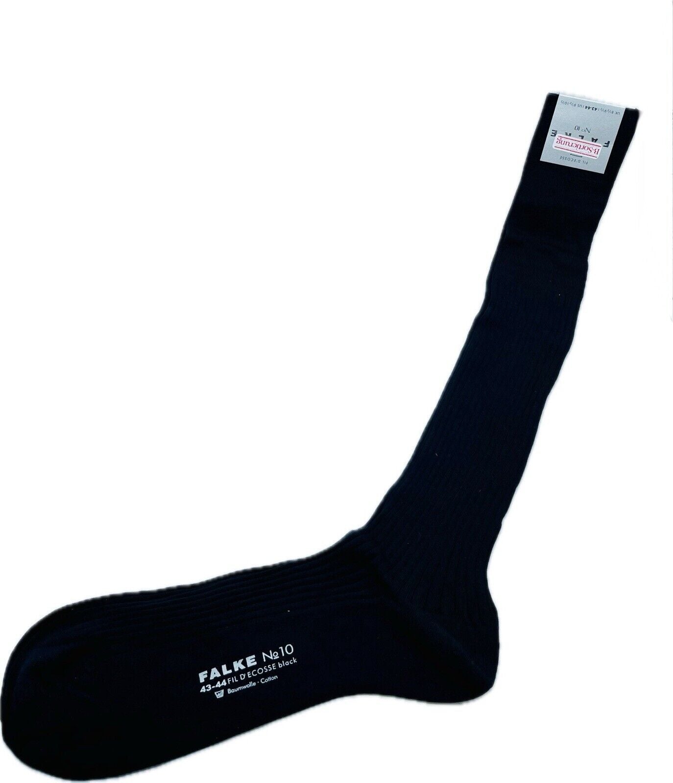 Falke No.10 Socken Gr. 43-44 Herren Kniestrümpfe Strümpfe Schwarz FIL D´ECOSSE