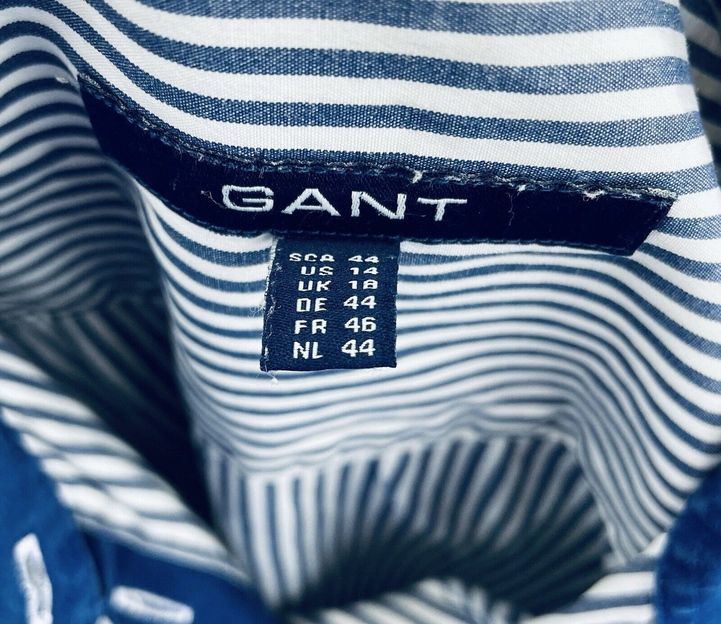 GANT Bluse Gr. L 44 Damen Hemdbluse Sweatshirt Frauen Poloshirt Hemd