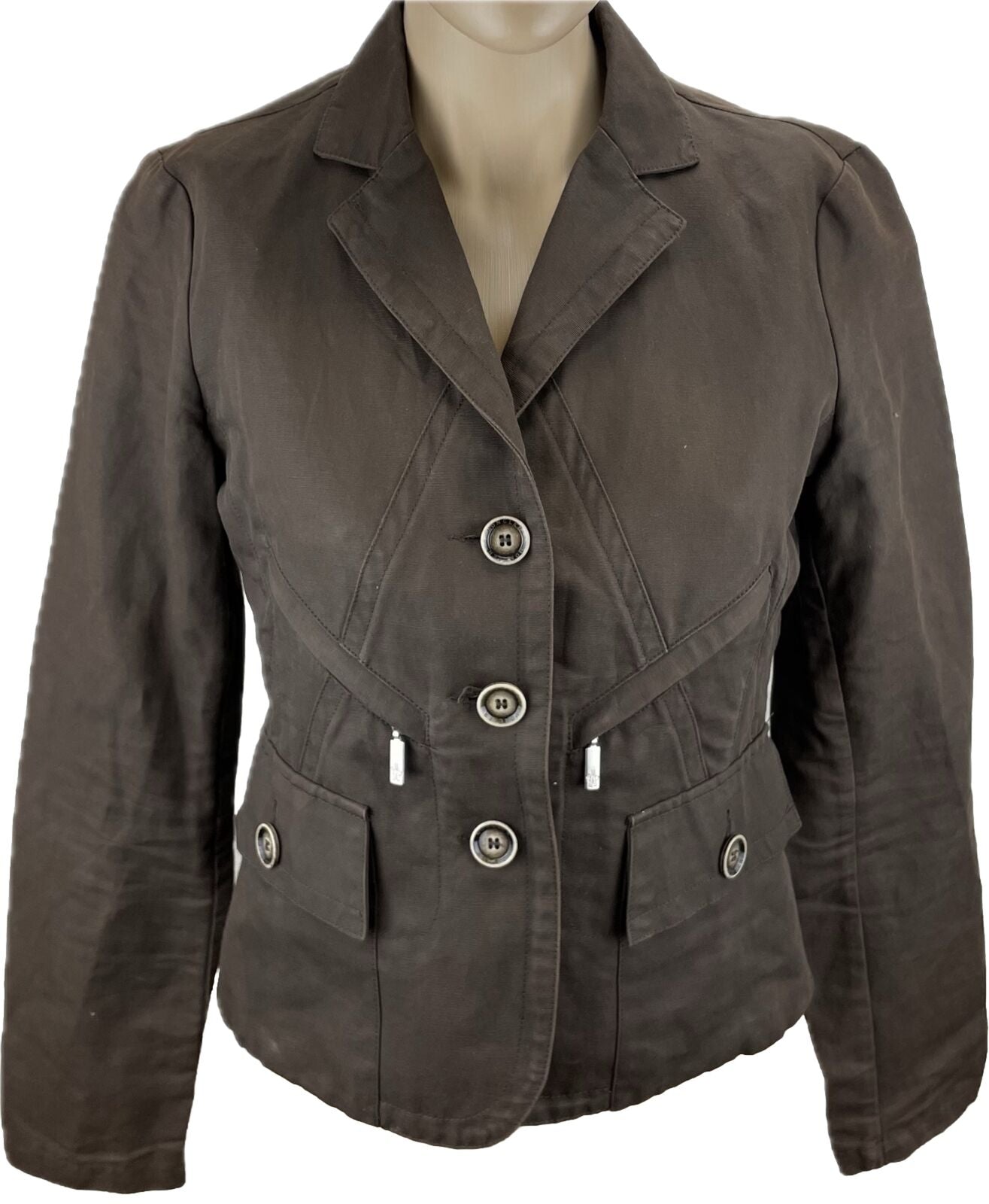 Moncler Leinenblazer Gr. 38 M 1 Damen Jacke Blazer Jacken Kostüm Frauen Leinen
