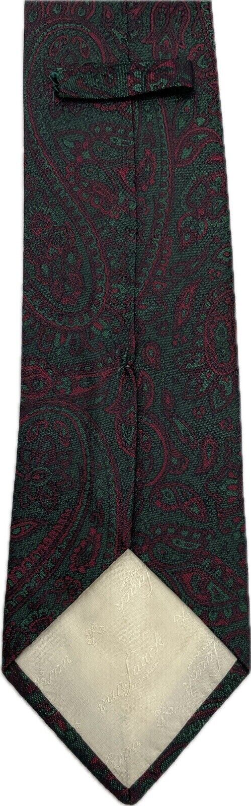 Van Laack Seidenkrawatte Herren Krawatten Tie Schlips Vintage Paisley Grün