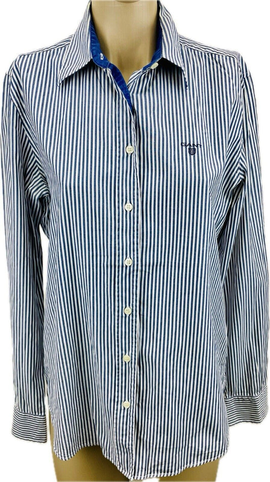 GANT Bluse Gr. L 44 Damen Hemdbluse Sweatshirt Frauen Poloshirt Hemd