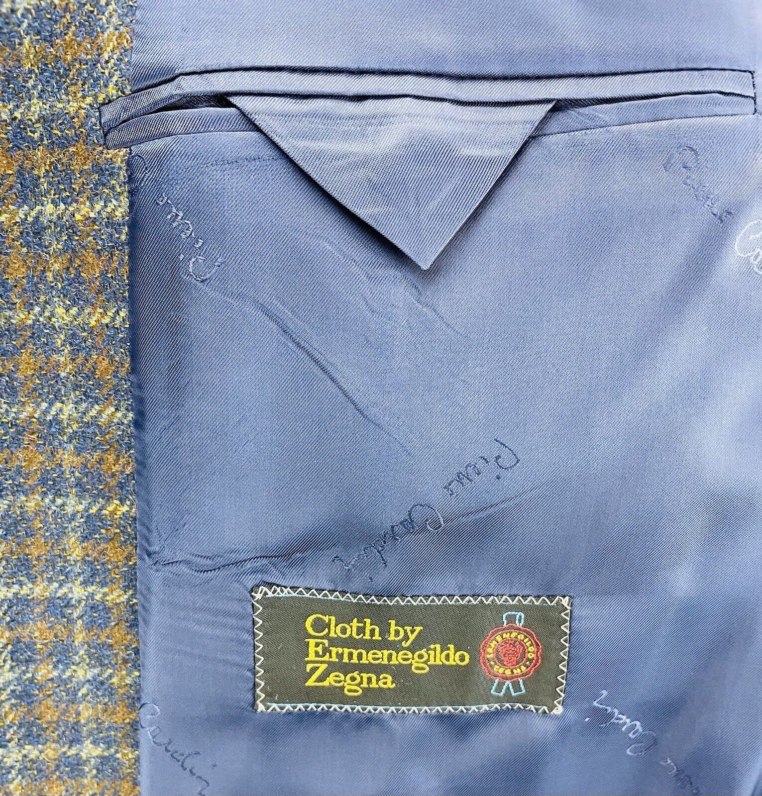 Ermenegildo Zegna Tweedsakko 50 Mohair Herren Jackett Sakko Anzug Kariert Jagd