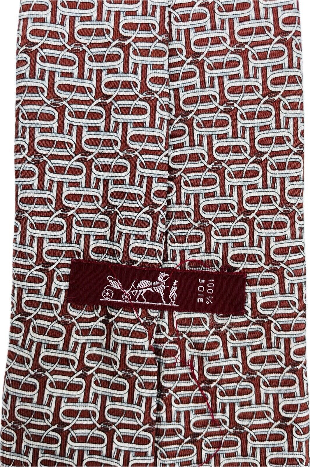 Hermès Paris Seidenkrawatte Herren Krawatten Binder Schlips Vintage Ketten Tie