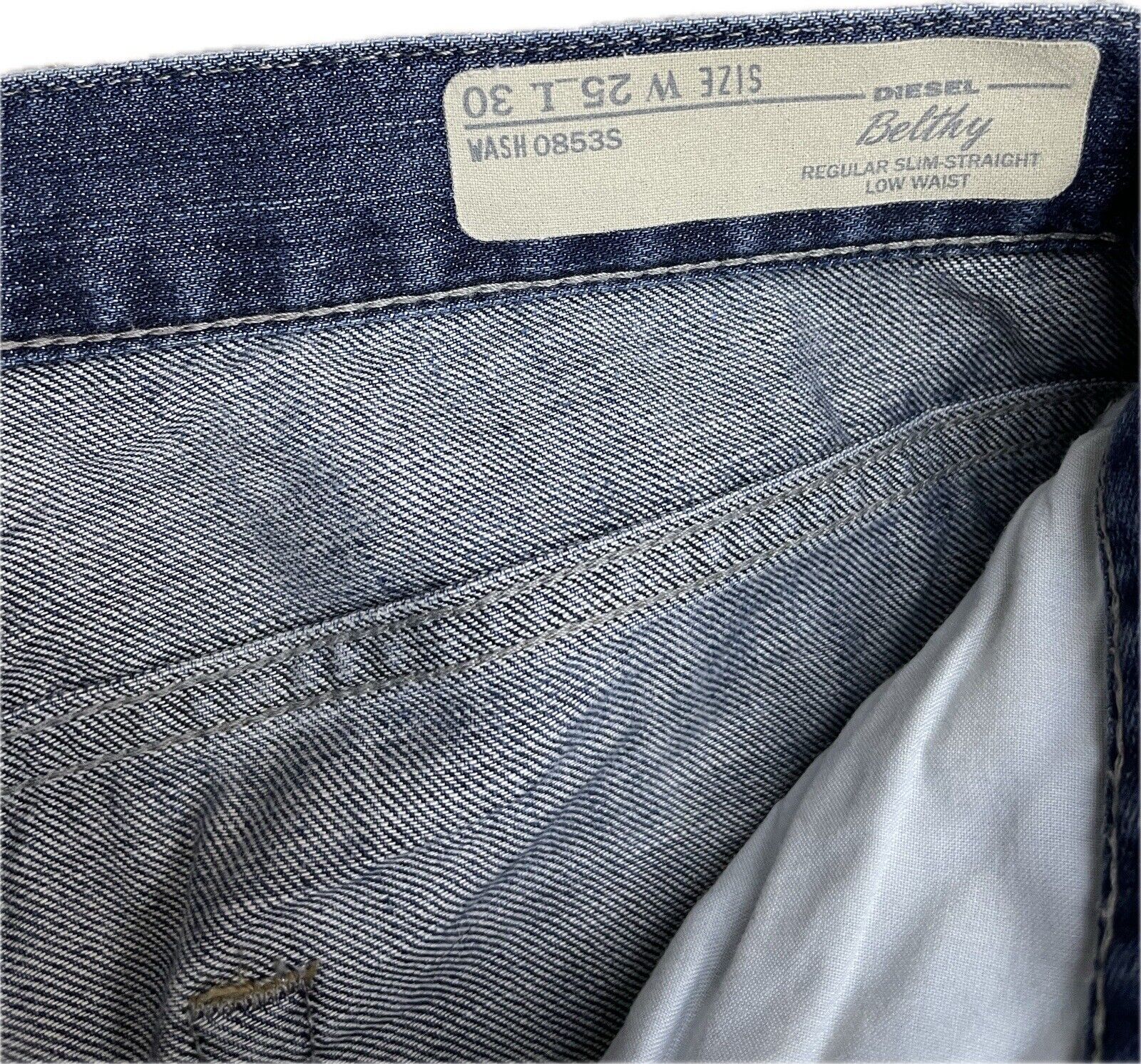 DIESEL Belthy Jeans W25 L30 Damen Jeanshose Low Waist Hose Frauen  Skinny Slim