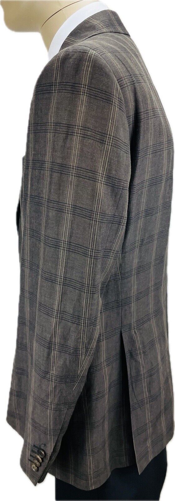 Joop! Leinensakko 50 Herren Sakko Jackett Jacke Anzug Jagd Blazer Kariert Leinen