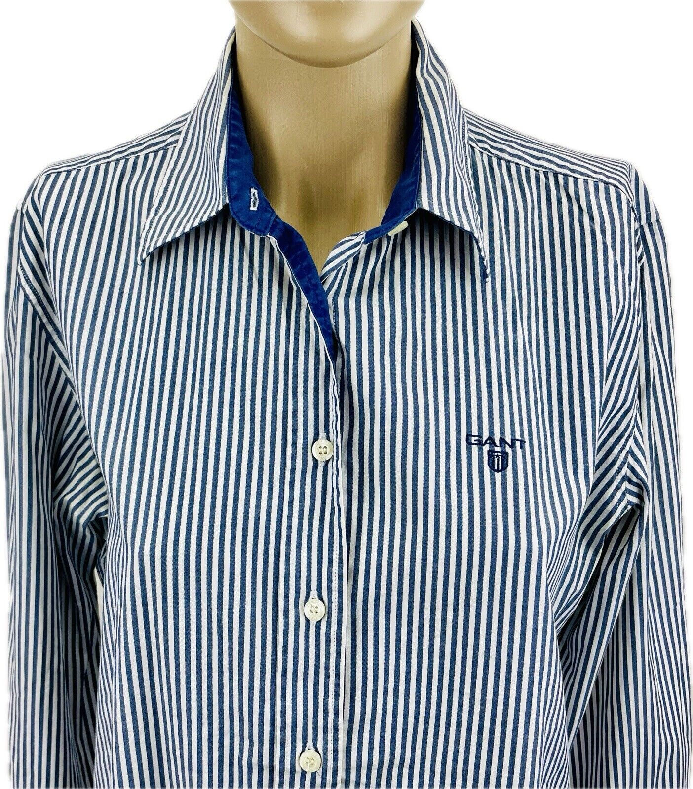 GANT Bluse Gr. L 44 Damen Hemdbluse Sweatshirt Frauen Poloshirt Hemd