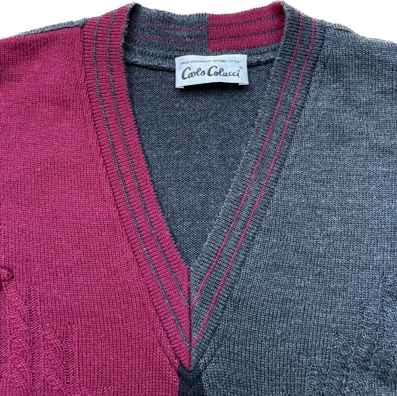 Carlo Colucci Pullover XL 54 Herren Pulli Männer Sweatshirt Wolle Vintage 90s