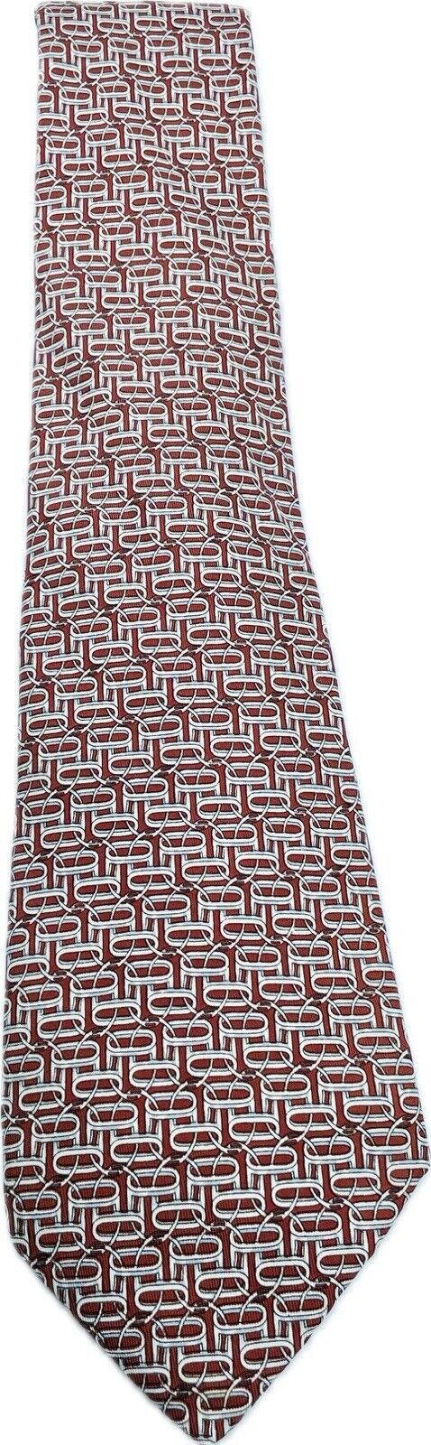 Hermès Paris Seidenkrawatte Herren Krawatten Binder Schlips Vintage Ketten Tie