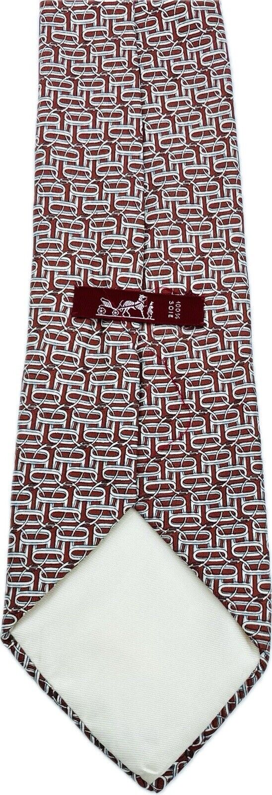 Hermès Paris Seidenkrawatte Herren Krawatten Binder Schlips Vintage Ketten Tie