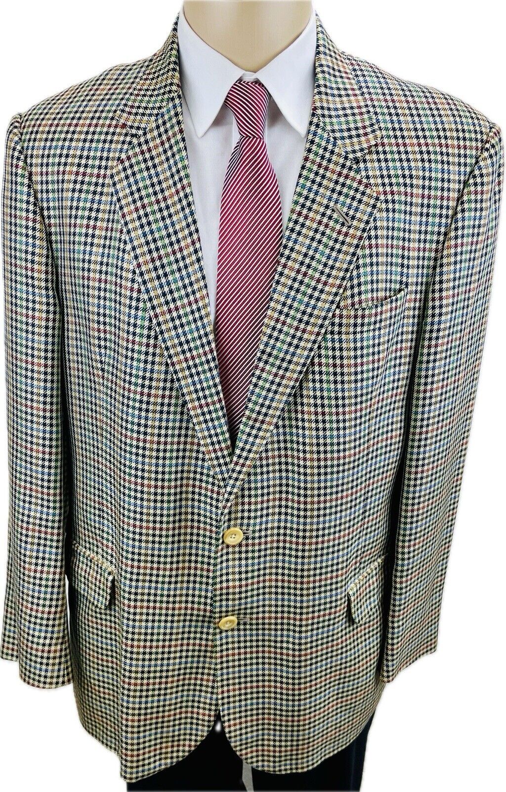 DAKS Sakko 54 Kariert Herren Tweed Jacke Jackett Seiden Sakko Anzug Jagd Vintage