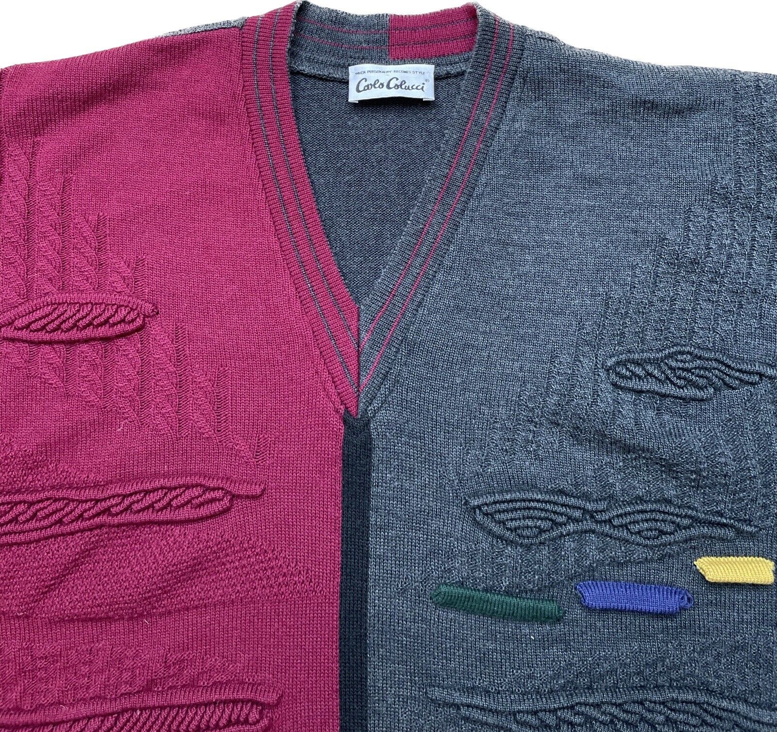 Carlo Colucci Pullover XL 54 Herren Pulli Männer Sweatshirt Wolle Vintage 90s