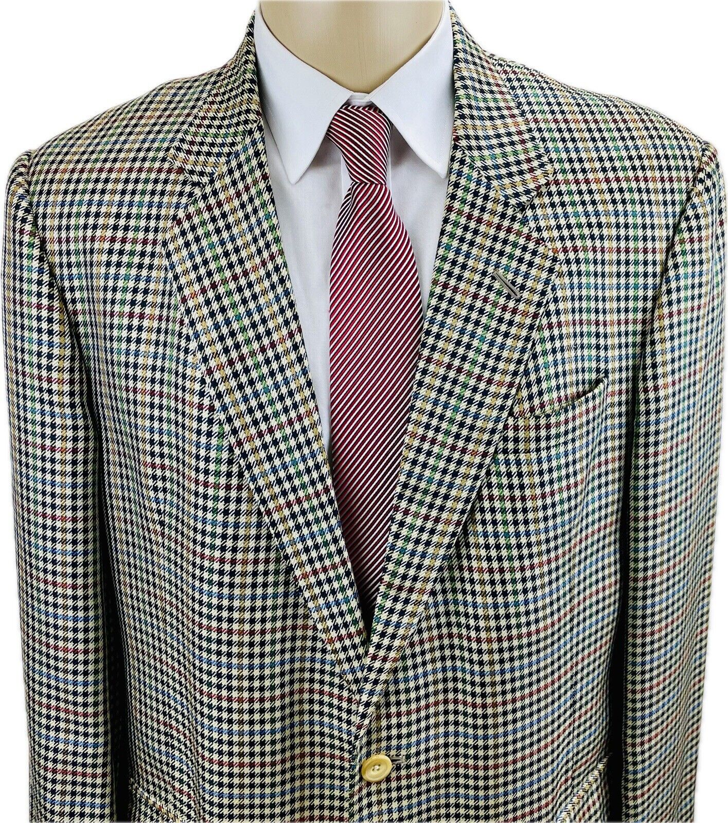 DAKS Sakko 54 Kariert Herren Tweed Jacke Jackett Seiden Sakko Anzug Jagd Vintage