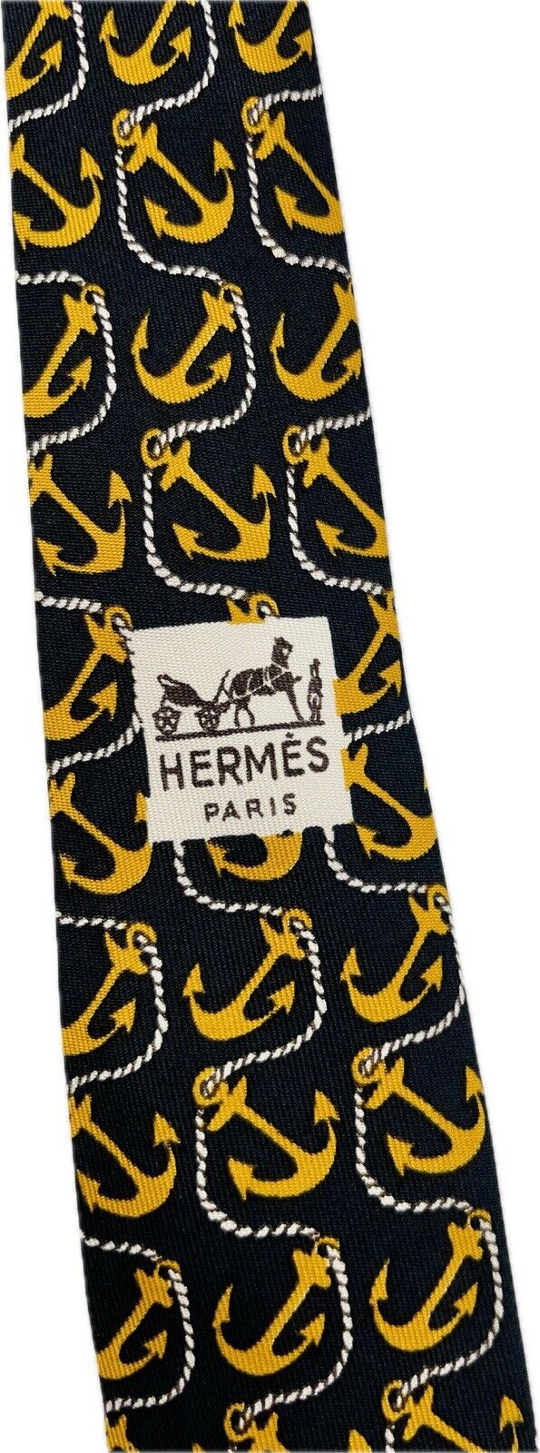 Hermès Paris Seidenkrawatte Herren Krawatten Binder Schlips Vintage Anker Boot