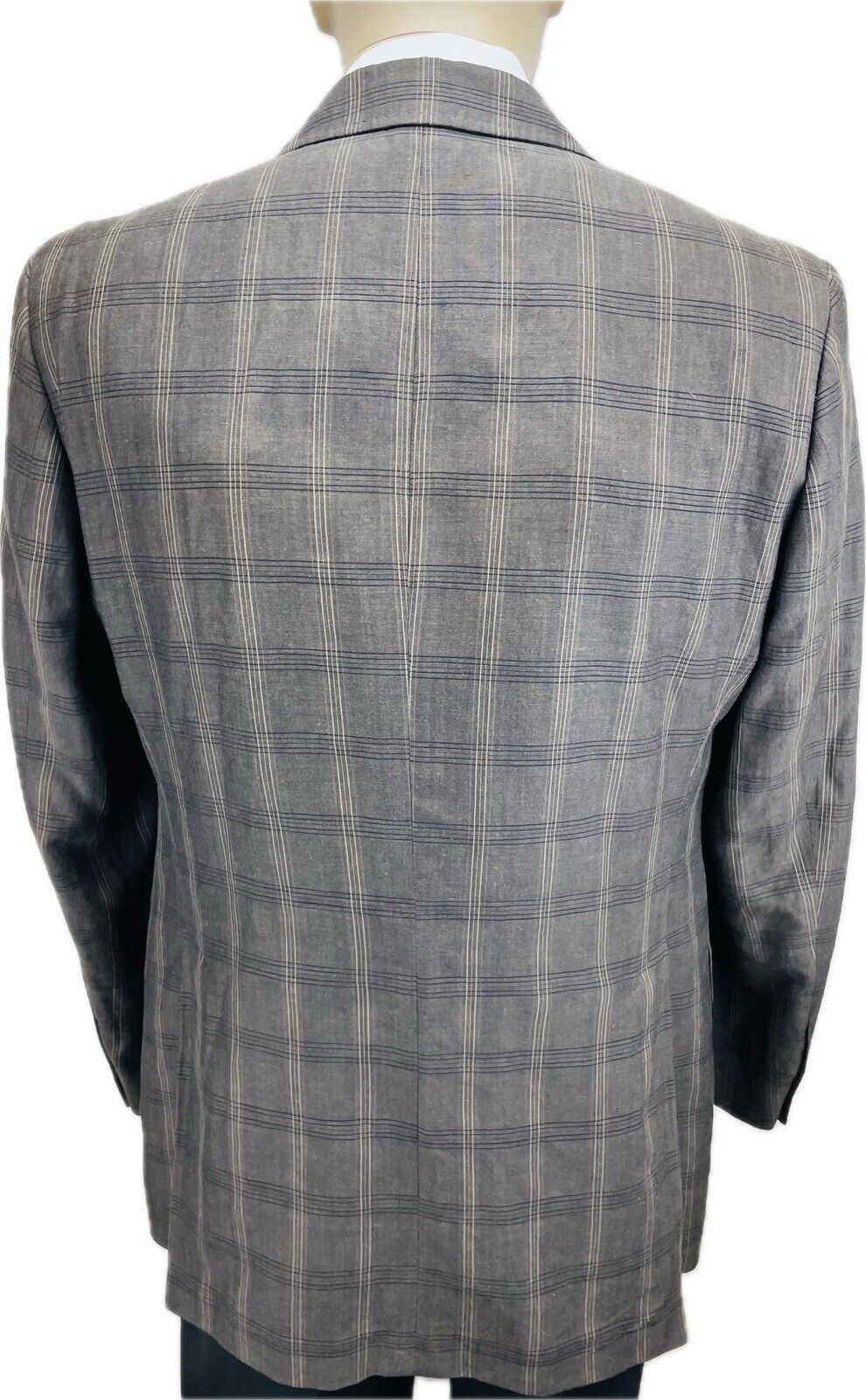 Joop! Leinensakko 50 Herren Sakko Jackett Jacke Anzug Jagd Blazer Kariert Leinen